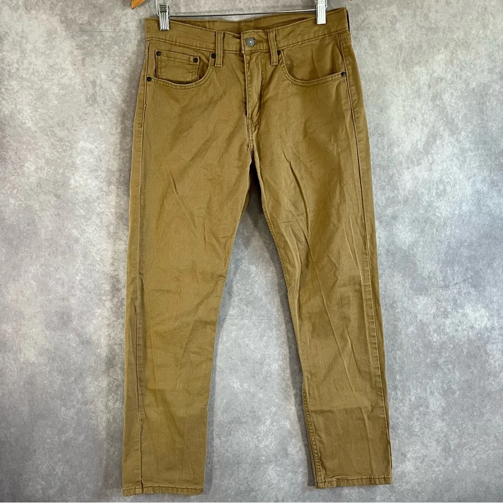 Levi's 502 Jeans Men‎ 31x30 Tab Beige Tapered Pants Stretch Cotton Casual Modern